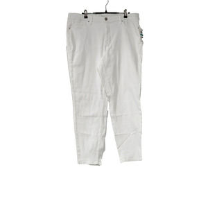 Style & Co Womens 16 White Flat Front Mid Rise Curvy Fit Short Length Skinny Leg